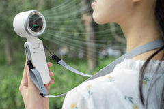 White Portable Handheld Mini Turbo Fan 5-Speed Adjustable