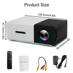 Portable Mini Projector - HDMI USB Remote Control Black