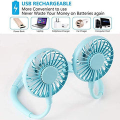 Nevenka Blue Neck Aromatherapy Fan with LED - 360¡ã Rotation