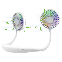 White Neck Aromatherapy Fan with LED Light - Low Noise 360¡ã Rotation