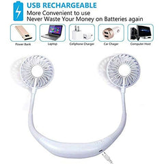 White Neck Aromatherapy Fan with LED Light - Low Noise 360¡ã Rotation