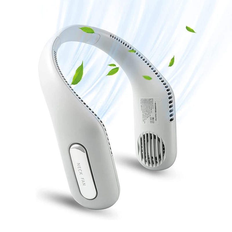 White USB Neck Fan - Rechargeable 360¡ã Cooling with 3 Speeds