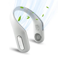 White USB Neck Fan - Rechargeable 360¡ã Cooling with 3 Speeds