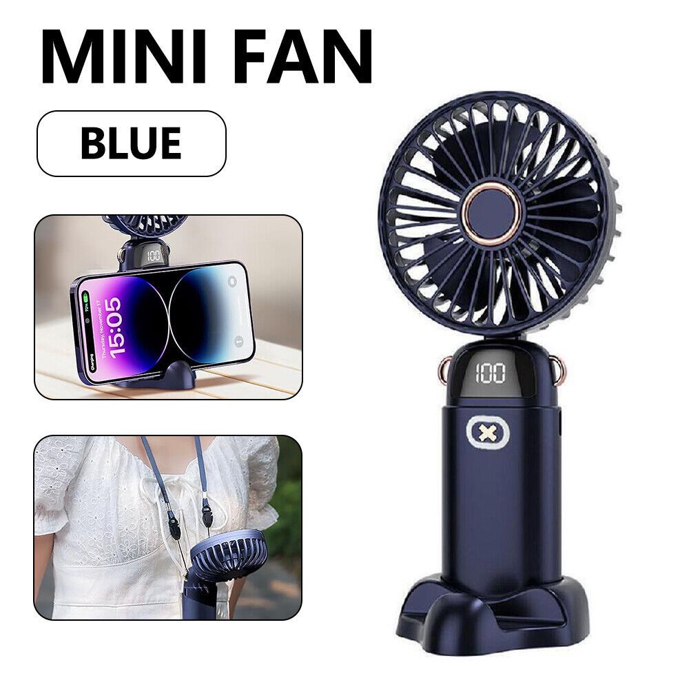 Mini Folding USB Handheld Fan - Rechargeable with 5 Cooling Modes