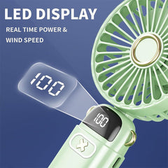 Mini Folding USB Handheld Fan - Rechargeable with 5 Cooling Modes
