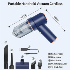 Portable Car Vacuum Cleaner - Cordless Handheld Dust Blower