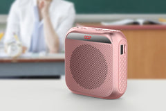 Black Voice Amplifier with Wired Mic - Rechargeable Portable PA Speaker
