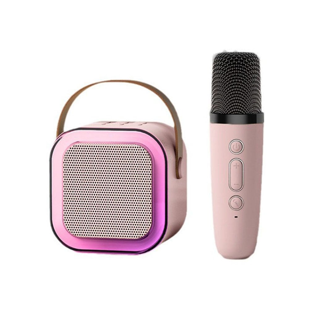 Pink Portable Wireless Karaoke Machine with Microphone