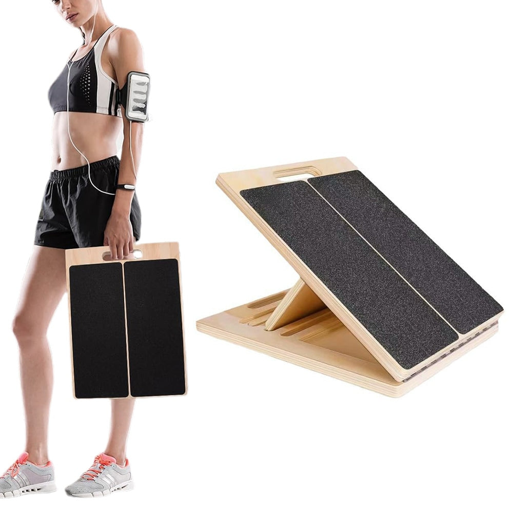 Adjustable Wooden Slant Board for Calf Stretching & Rehab