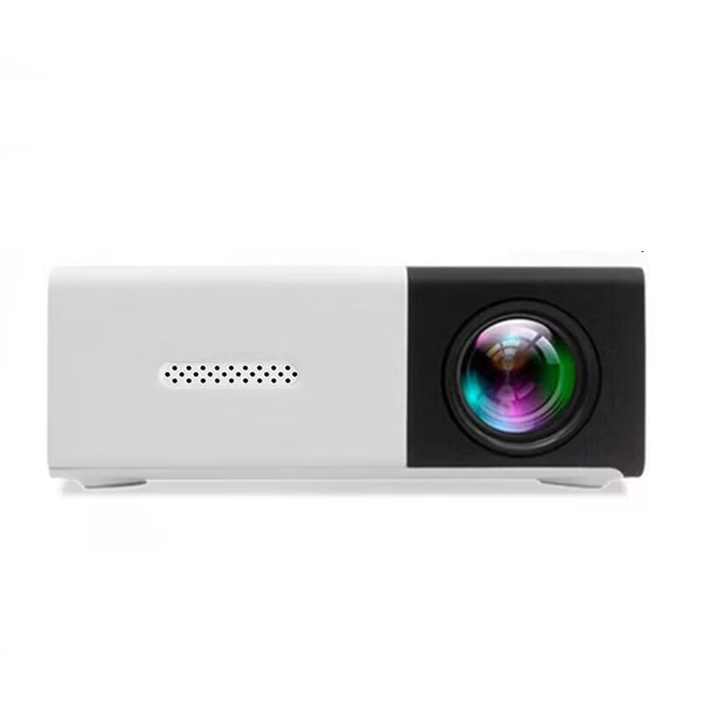 Mini Portable Cinema Projector - Compact LED for Movies Gaming White+Black