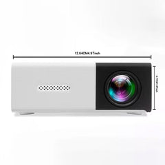 Mini Portable Cinema Projector - Compact LED for Movies Gaming White+Black