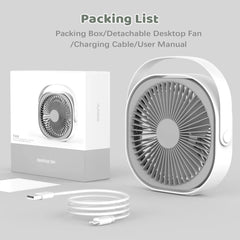 360? Rotatable USB Desktop Fan - Rechargeable 4000mAh Battery