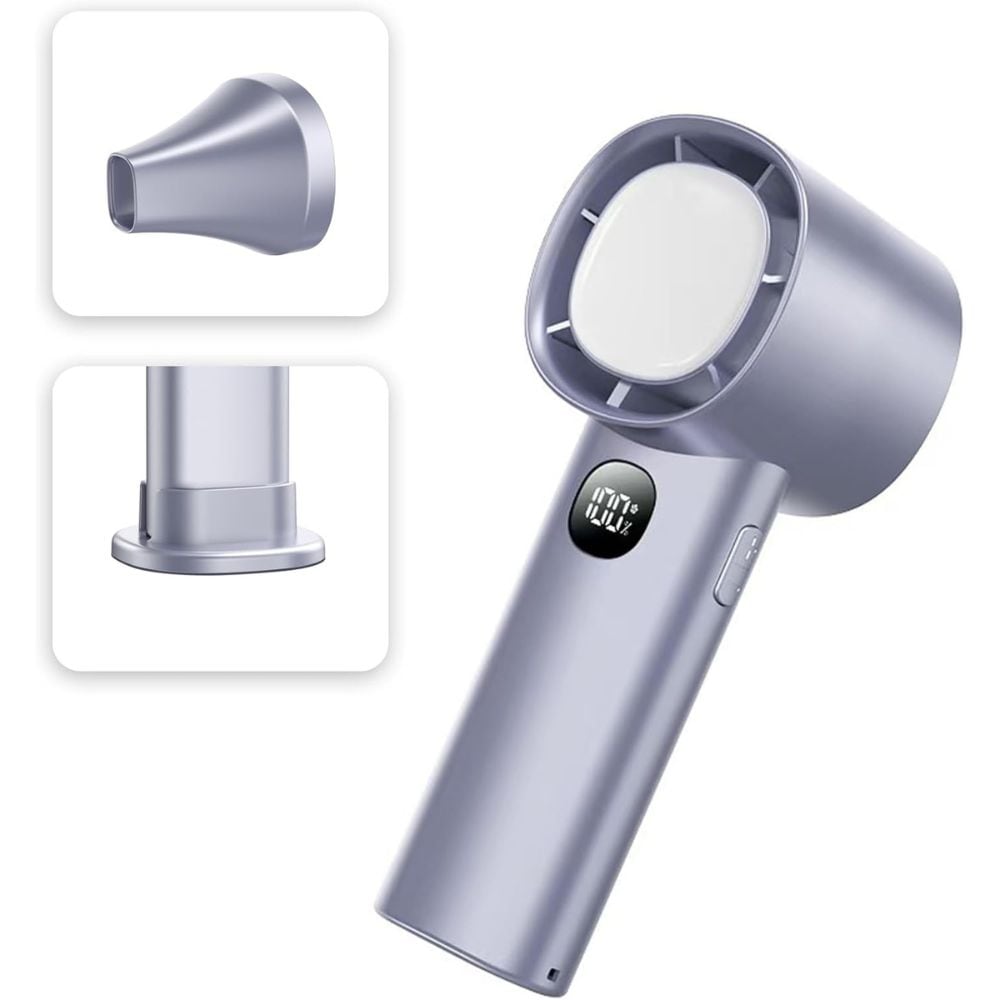 Slotlien 5000mAh Mini Handheld Fan - With Display, Night Light, Pocket Holder