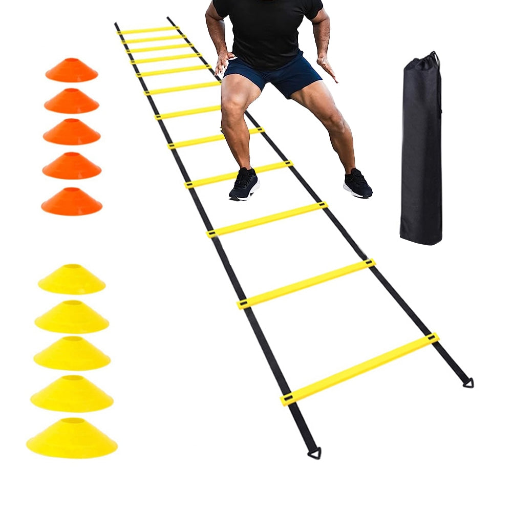 Speed Agility Ladder Set with Carry Bag for Football Footwork Training