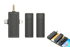 2-Piece Wireless Lavalier Mic Set - iPhone iPad Android Camera Style 1