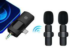2-Piece Wireless Lavalier Mic Set - iPhone iPad Android Camera Style 2