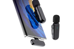 2Pcs Wireless Lavalier Mics with Charging Case - iPhone Android iPad