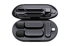 2Pcs Wireless Lavalier Mics with Charging Case - iPhone Android iPad