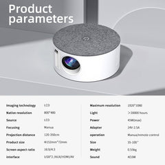 HD Mini Projector - 1000 Lumens 800¡Á480 Resolution Portable