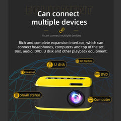T20 Mini USB HD Projector - Yellow 320¡Á240 LED Portable Media Player