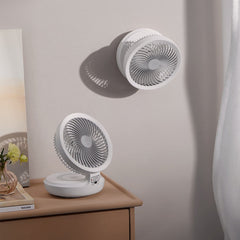 Foldable USB Table Fan with Hook - Portable Air Circulator for Bedroom