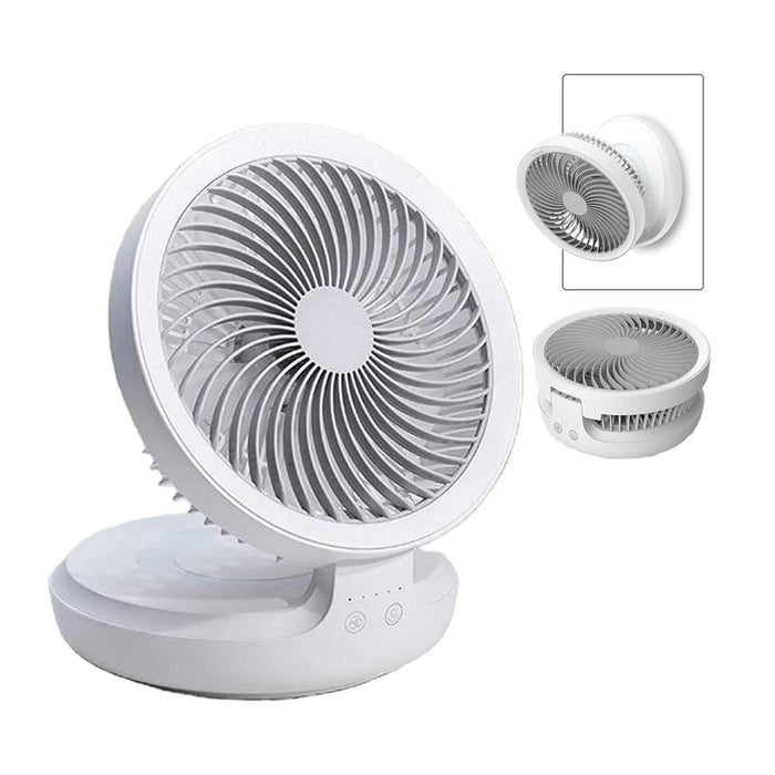 Foldable USB Table Fan with Hook - Portable Air Circulator for Bedroom