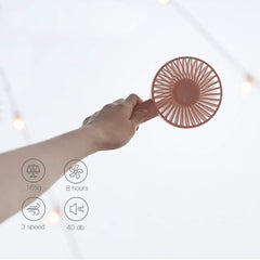 Pink Three-Blade Handheld Portable Fan