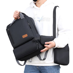 3-Piece Men¡¯s Solid Color Backpack Set Business Computer Bag