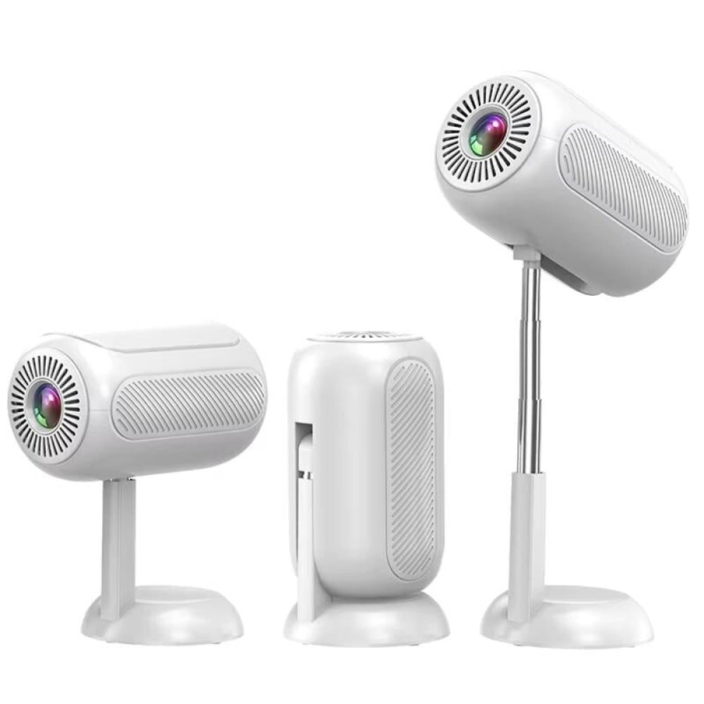 Android 11 4K Mini Projector - WiFi6 Gimbal Hidden Lift White