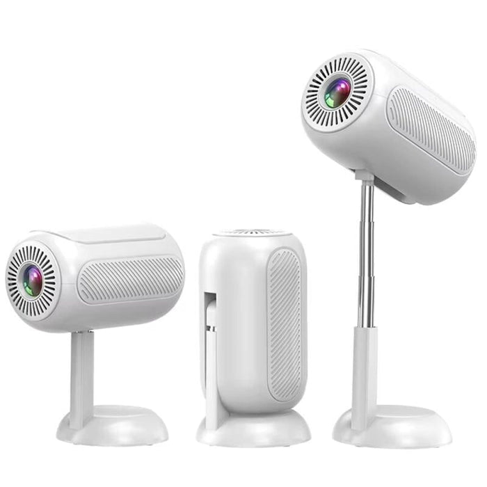 Android 11 4K Mini Projector - WiFi6 Gimbal Hidden Lift White