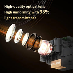 Android 11 4K Mini Projector - WiFi6 Gimbal Hidden Lift White