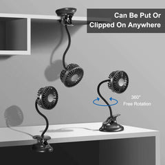 USB Clip Fan Rechargeable with Power Bank Function 3 Speeds