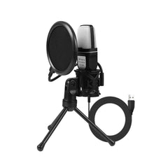 RGB USB Condenser Gaming Microphone with Tripod Stand