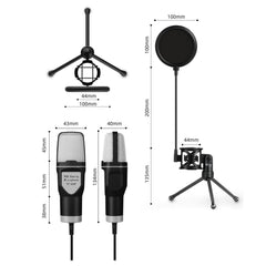 RGB USB Condenser Gaming Microphone with Tripod Stand