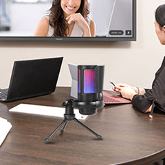 USB Gaming Microphone - RGB Condenser Mic with Tripod Stand