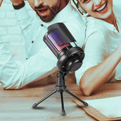 USB Condenser Gaming Microphone with RGB and Tripod Stand