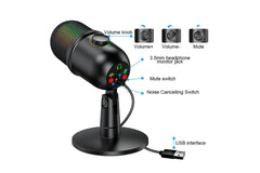 RGB USB Gaming Microphone for Podcast Live Streaming