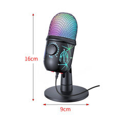 RGB USB Microphone - For Gaming Podcast Live Broadcast Recording