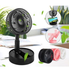 USB Foldable Telescopic Floor Fan - Rechargeable with 3 Speeds