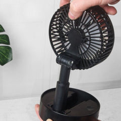 USB Foldable Telescopic Floor Fan - Rechargeable with 3 Speeds