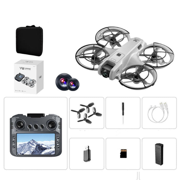 V666 8K Brushless Obstacle Avoidance Drone - Grey 1 Battery