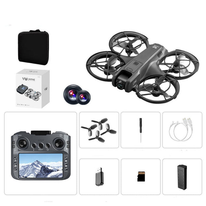 V666 8K Brushless Obstacle Avoidance Drone - Black 3 Battery