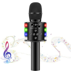 Black Wireless Bluetooth Karaoke Microphone Speaker with USB
