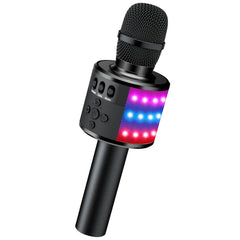 Black Wireless Bluetooth Karaoke Microphone Speaker with USB