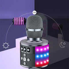 Black Wireless Bluetooth Karaoke Microphone Speaker with USB