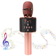 Bluetooth Karaoke Microphone Speaker - Wireless USB Mic Rose Gold