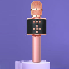 Bluetooth Karaoke Microphone Speaker - Wireless USB Mic Rose Gold