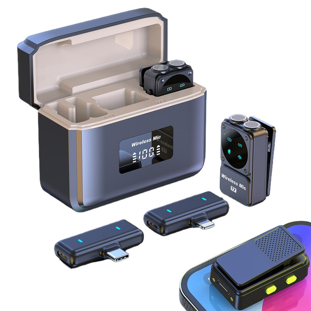 Dual-Receiver Wireless Microphone - iPhone Android Video Recording