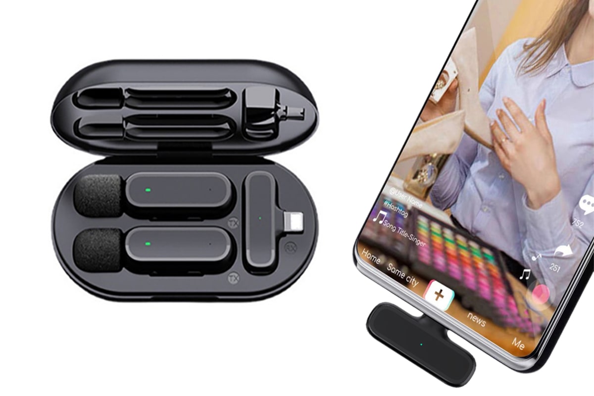 Lightning Wireless Lavalier Mics - iPhone iPad Phone Tablet Video Recording