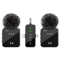 Wireless Lavalier Microphone Set - Noise Reduction for Phone Camera PC